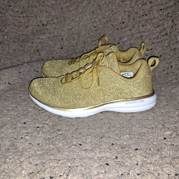 APL Techloom Pro-Metallic Gold-Propelium Athletic Shoes-Lace Up-Sz 8.5-Excellent - Picture 2 of 9